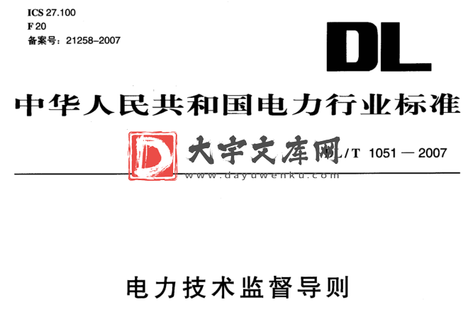 DL/T 1051-2007 电力技术监督导则.pdf